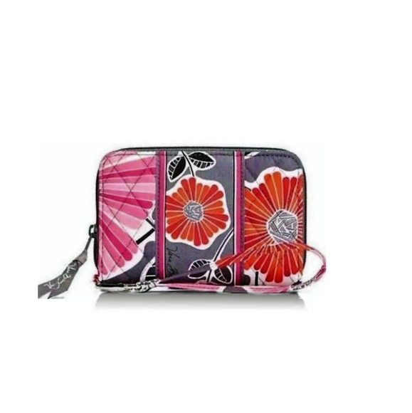 Vera Bradley Cherry Blossoms Zip Around Wristlet - Picture 1 of 6